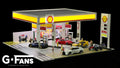 1:64 Scale Shell Gas Station Diorama with LED lights on