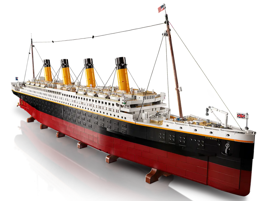 Cross section of LEGO Titanic showing Grand Staircase and Boiler Room