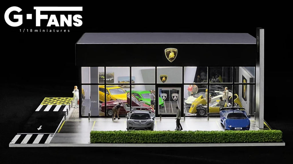 1:64 Scale Luxury Dealership Diorama 710034- LED Display Garage