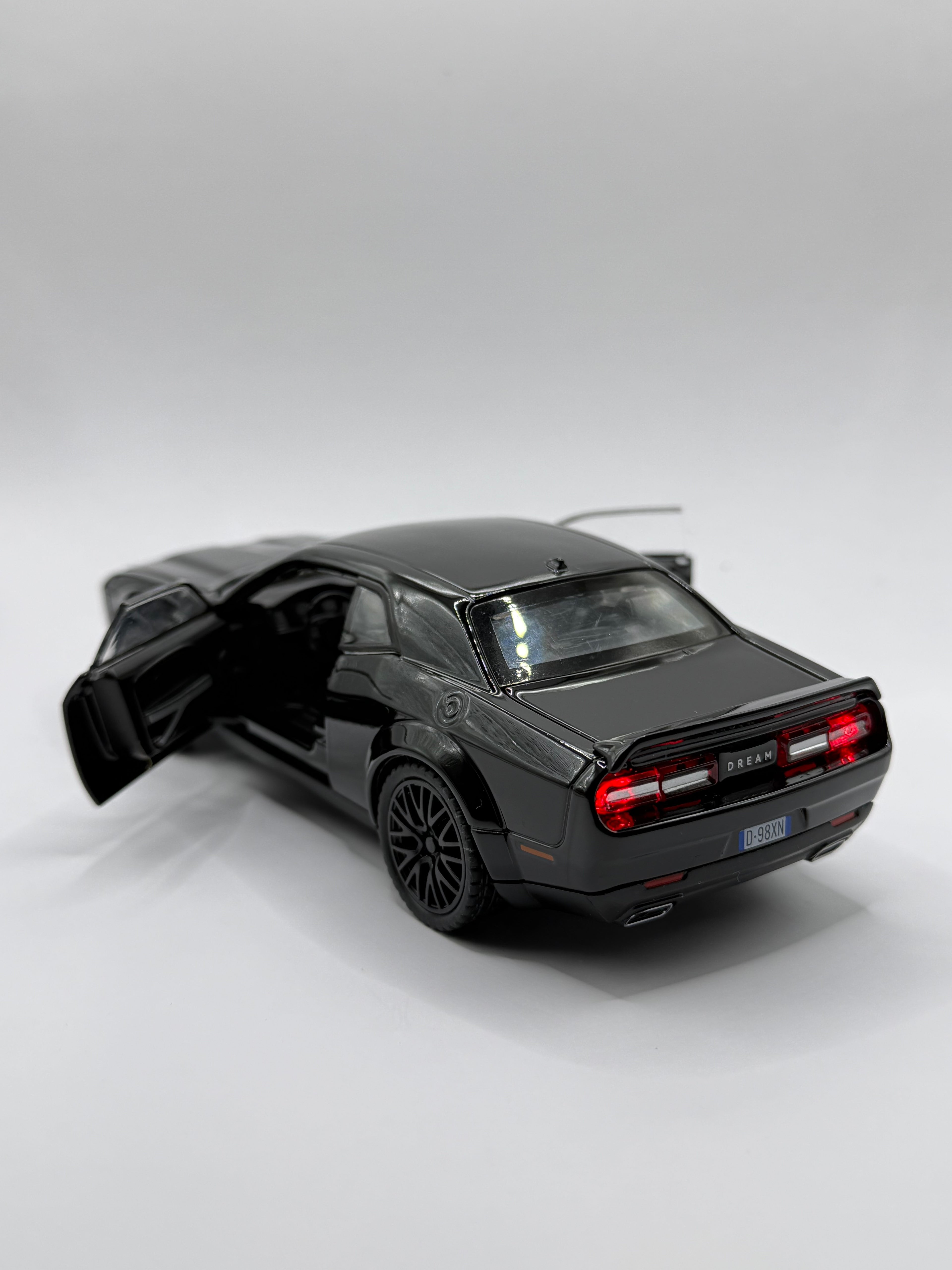 Licensed 1:32 Dodge Challenger SRT Hellcat Diecast Model - Gloss Black