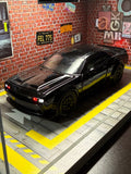 1:32 scale Dodge Challenger SRT Hellcat diecast model in gloss black front view