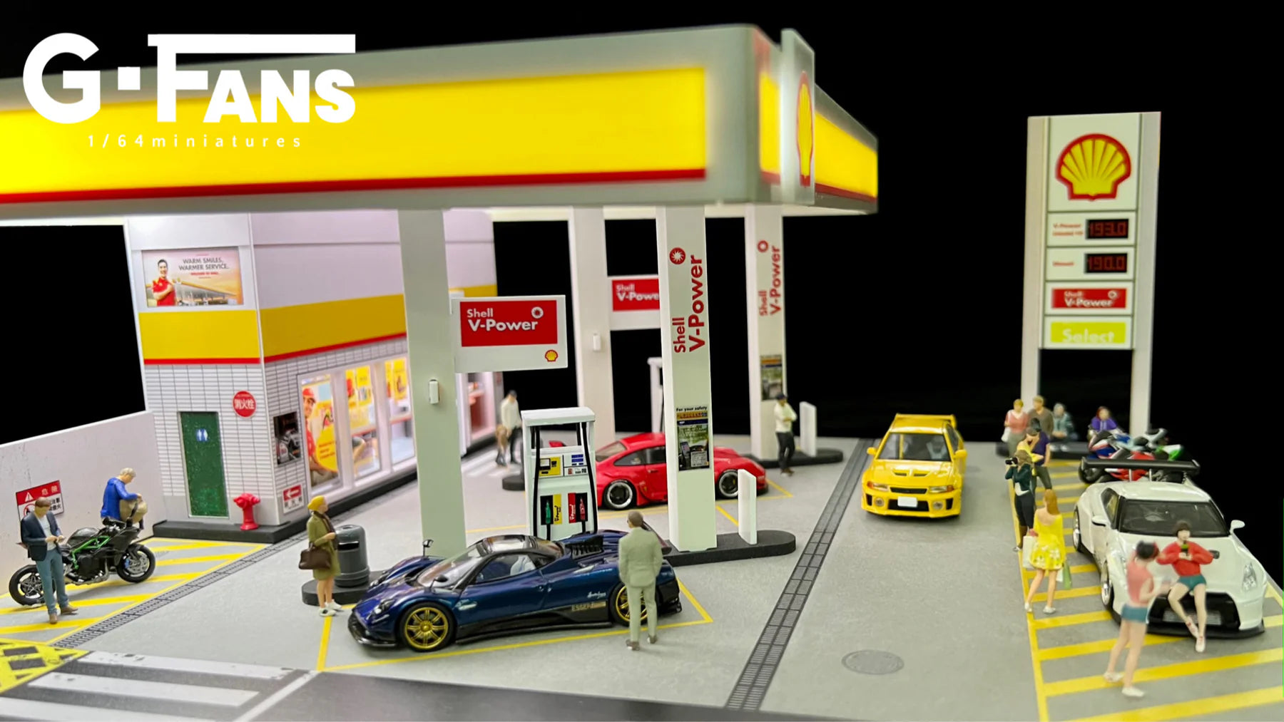 1:64 Shell Petrol Station Diorama | Gas Station Display for Model 1:64 Shell Petrol Station Diorama | Gas Station Display for Model