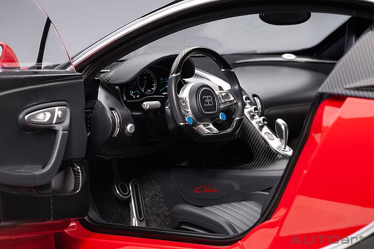 Detailed interior dashboard of AUTOart 1:18 Bugatti Chiron