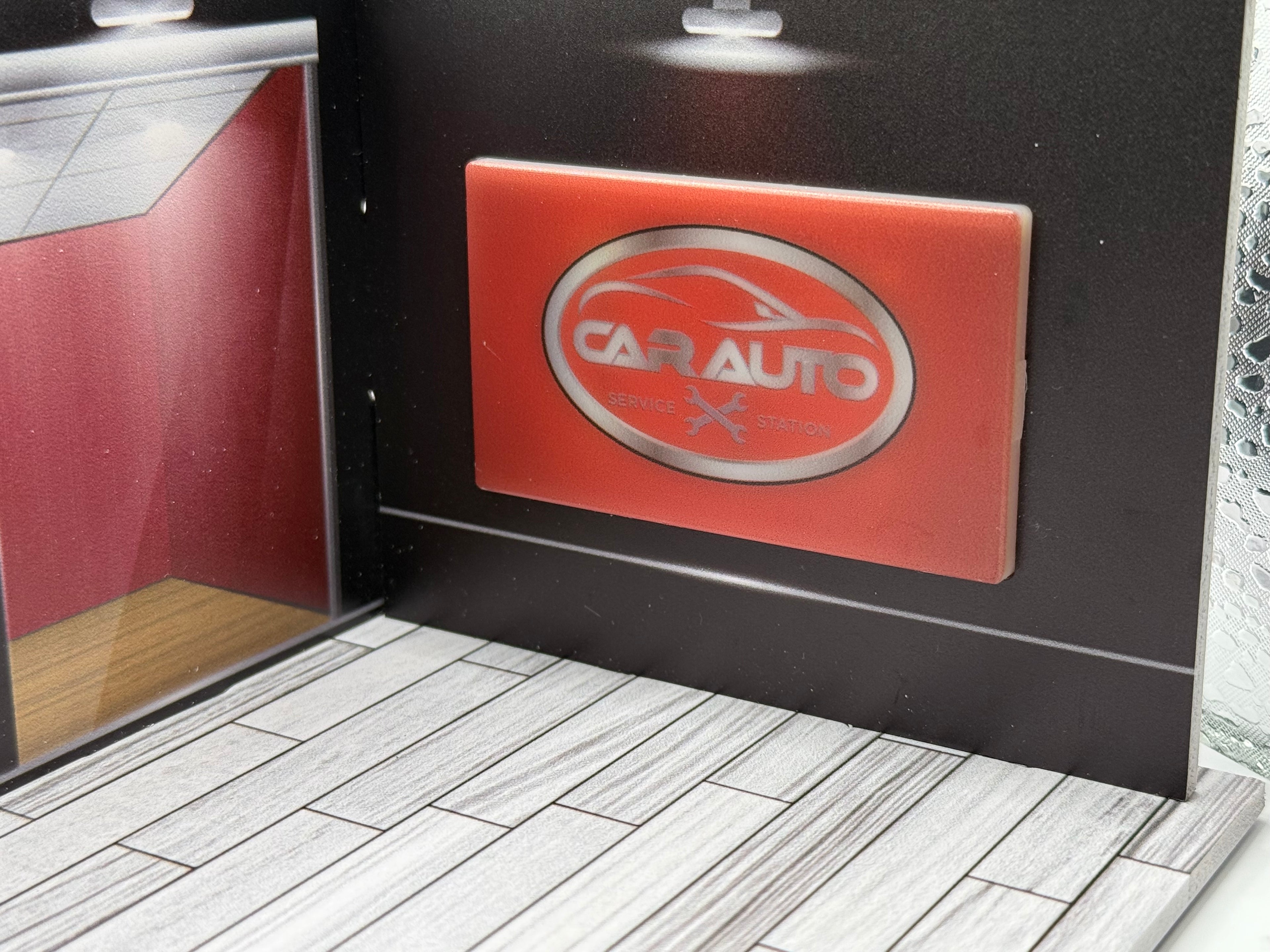texture detail on diecast display base.