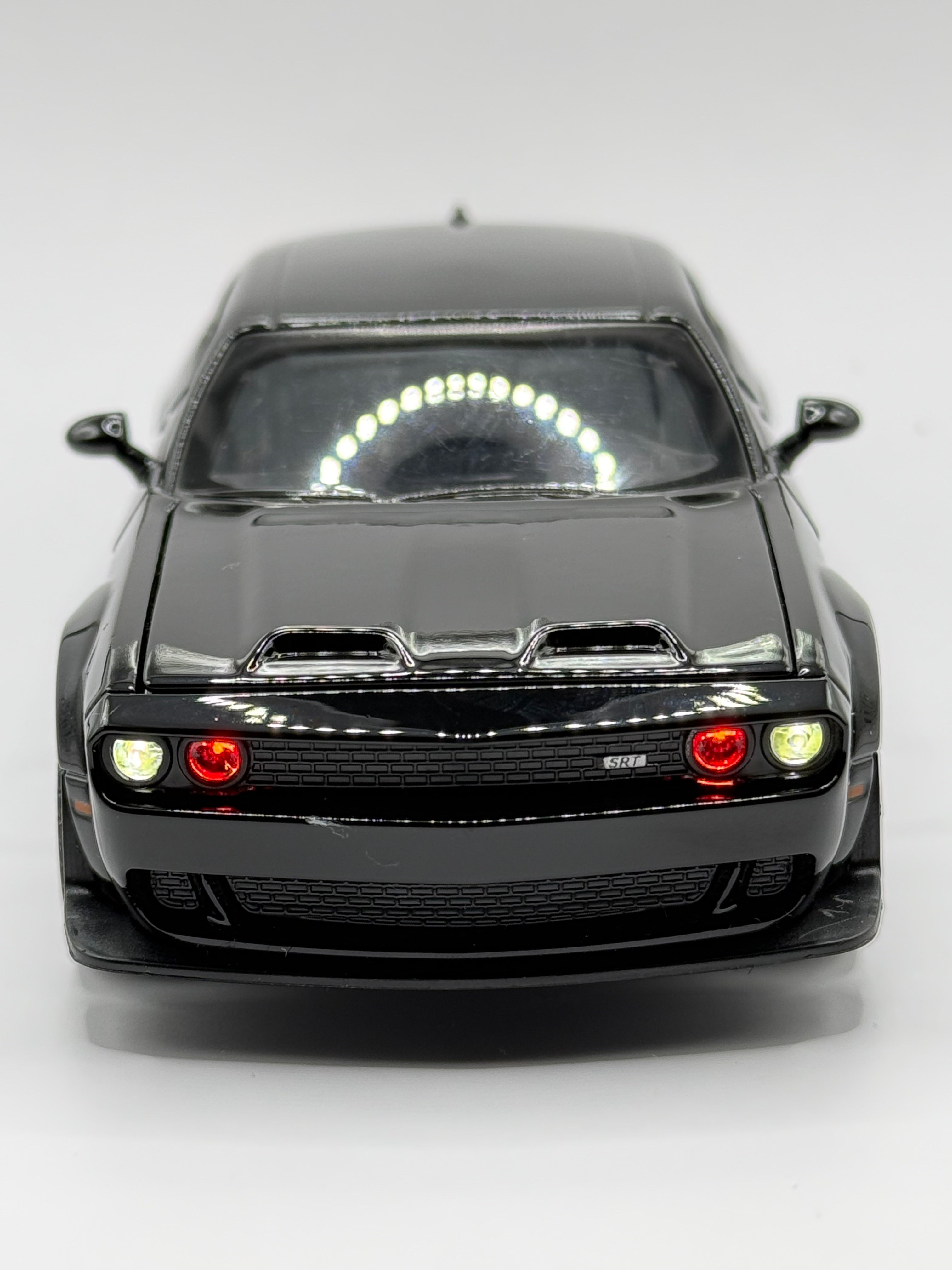 Licensed 1:32 Dodge Challenger SRT Hellcat Diecast Model - Gloss Black