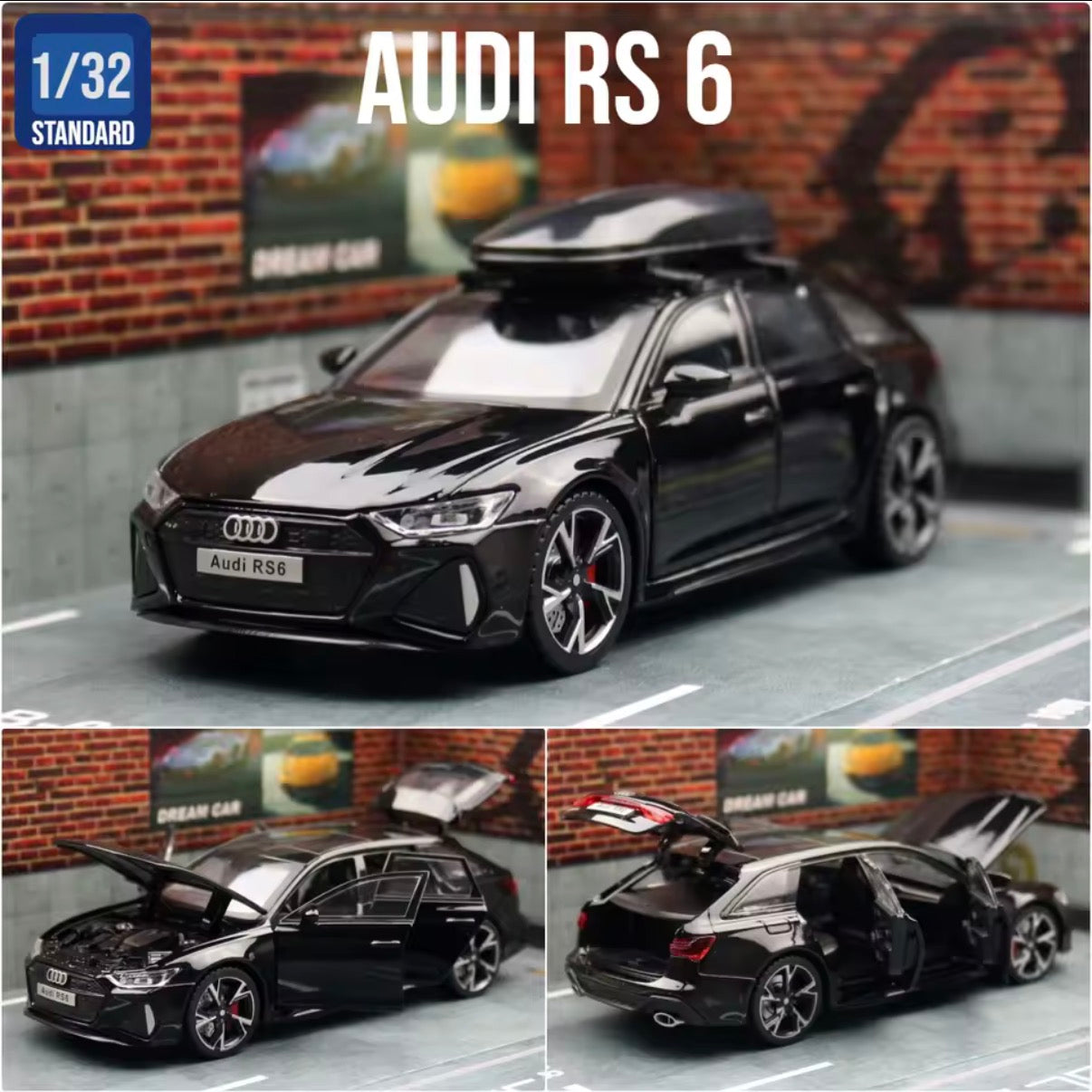 Side view of Audi RS6 station wagon toy car