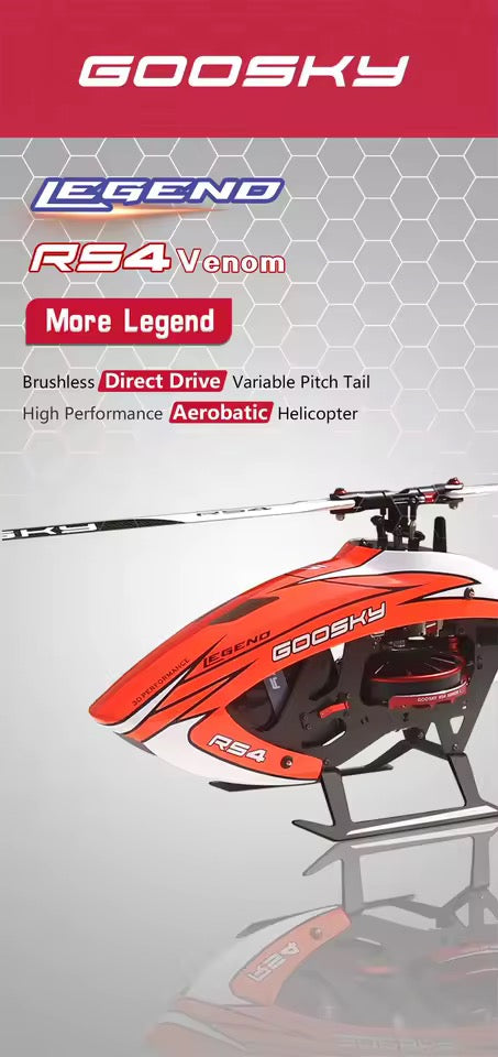Goosky RS4 Venom brushless motor and main rotor head details