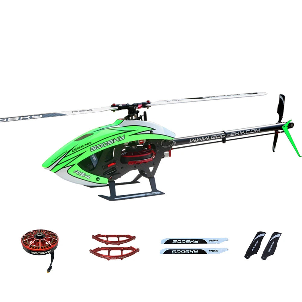 Green Goosky RS4 Venom RTF RC helicopter with 80A ESC and battery