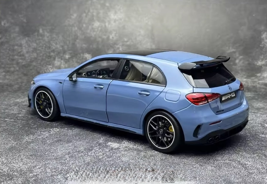 Rear view of the Kiloworks AMG A45S 1:18 scale model, featuring the quad exhaust pipes, aerodynamic rear diffuser, and authentic Mercedes-Benz badging.