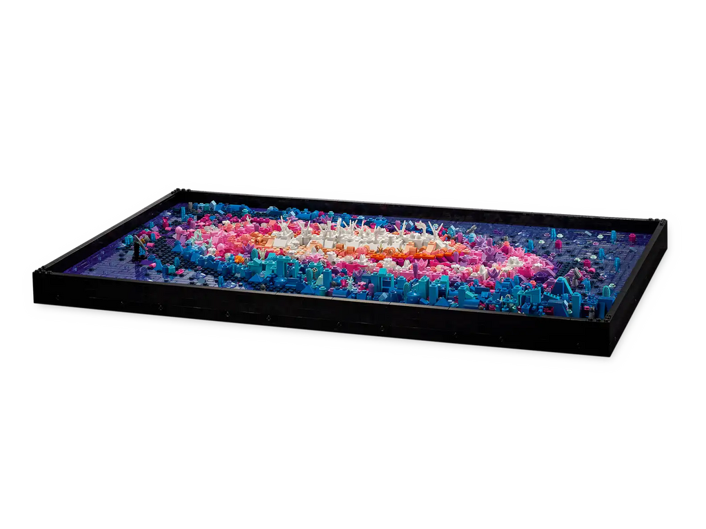 LEGO Milky Way Galaxy 31212 lifestyle shot hanging on living room wall