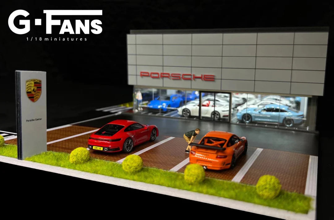 G-FANS 710031 Porsche garage display with rooftop parking