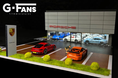 G-FANS 710031 Porsche garage display with rooftop parking