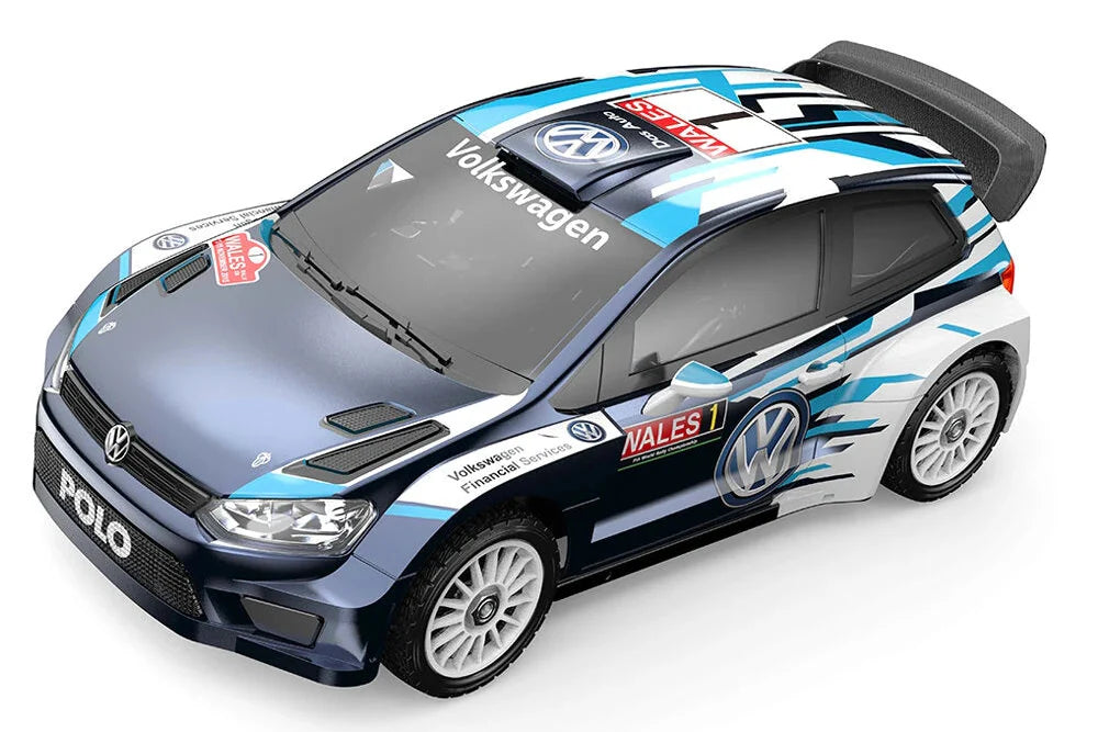 Side profile of MJX 7304 drift car showing authentic VW livery