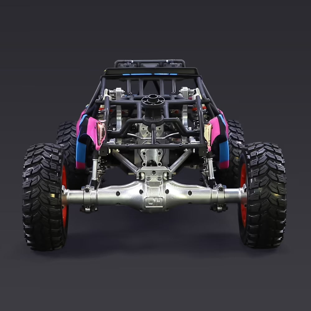 Solid rear axle 4-link suspension detail on FID Dragon Hammer