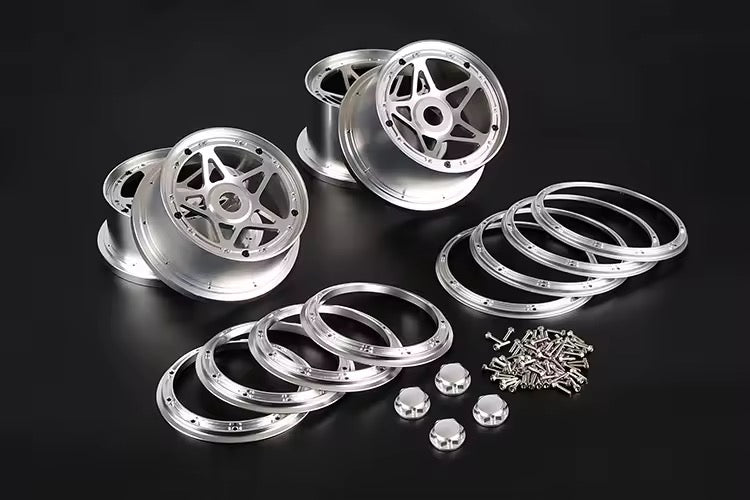 Complete set of 4 billet alloy wheels for MCD XS5 and Rovan F5