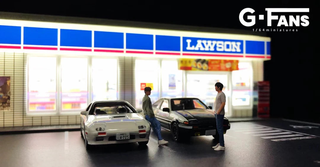 G-FANS 1:64 Lawson Store Diorama with LED Lighting & Parking Lot (Model 710024)