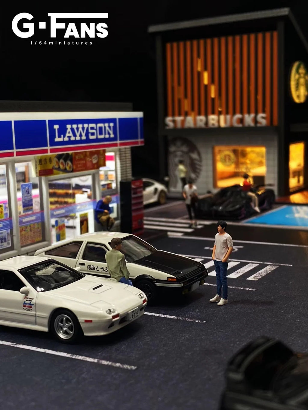 G-FANS 1:64 Lawson Store Diorama with LED Lighting & Parking Lot (Model 710024)