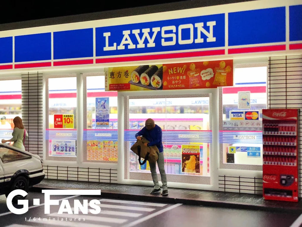 G-FANS 1:64 Lawson Store Diorama with LED Lighting & Parking Lot (Model 710024)