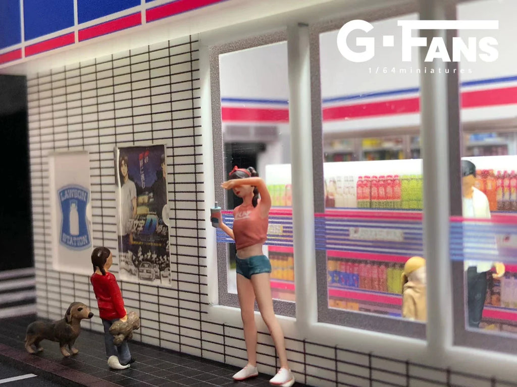 G-FANS 1:64 Lawson Store Diorama with LED Lighting & Parking Lot (Model 710024)