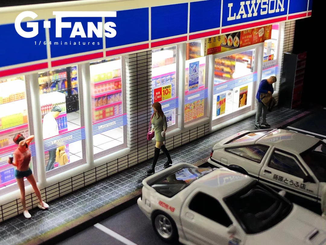 G-FANS 1:64 Lawson Store Diorama with LED Lighting & Parking Lot (Model 710024)