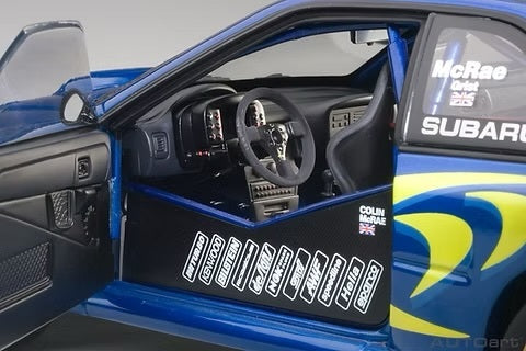 Interior cockpit view of 1:18 Subaru Impreza WRC diecast model