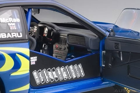 Interior cockpit view of 1:18 Subaru Impreza WRC diecast model