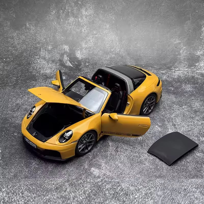 Top down view of Porsche 911 Targa with roof removed
