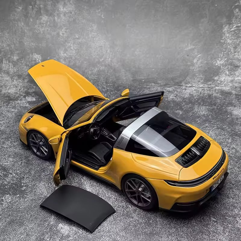Top down view of Porsche 911 Targa with roof removed
