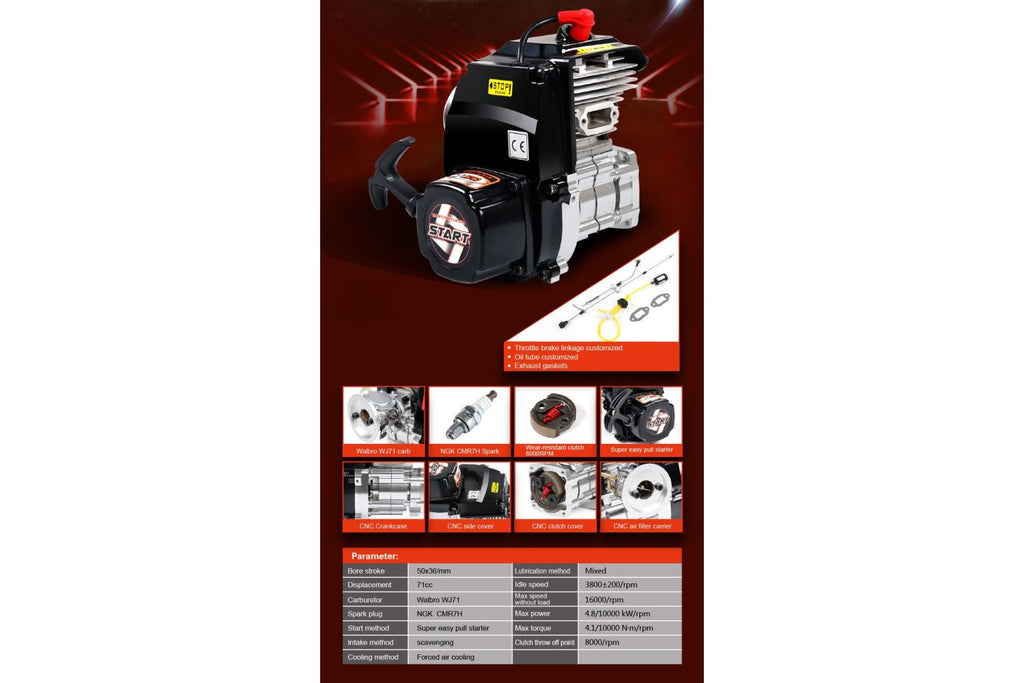 71cc 4 Bolt Engine 1/5 Scale | for Rovan LT / 30DNT / 5ive-T | 810292