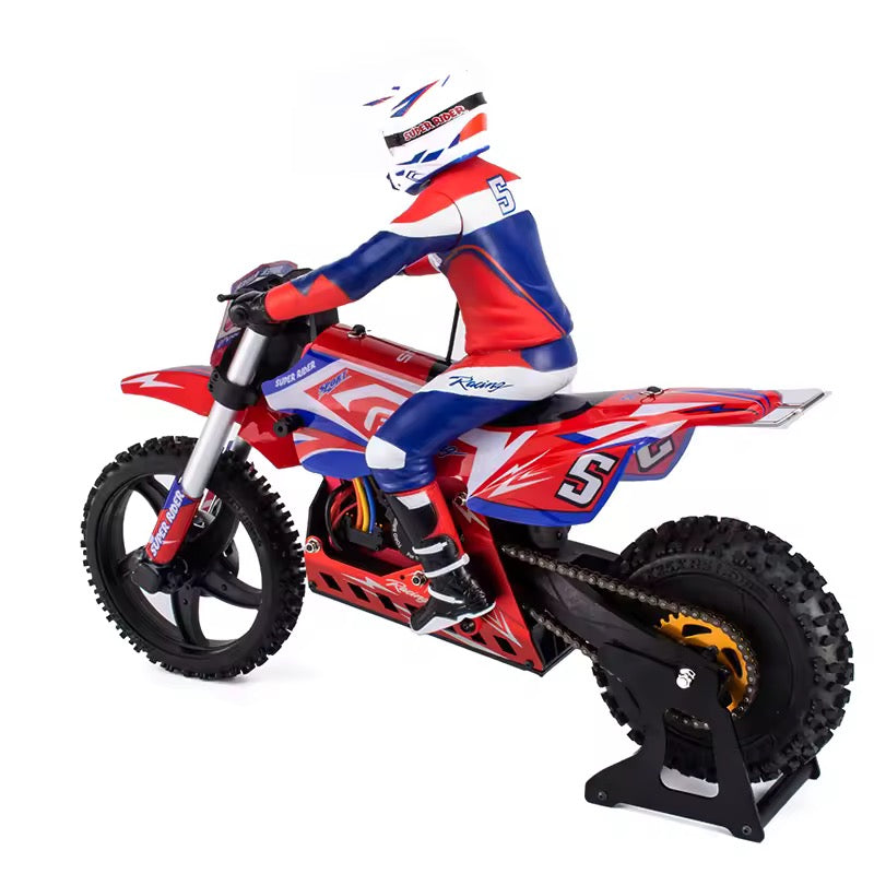 Rear view 1/4 Scale SkyRC SR5 RC Motocross Dirtbike Red
