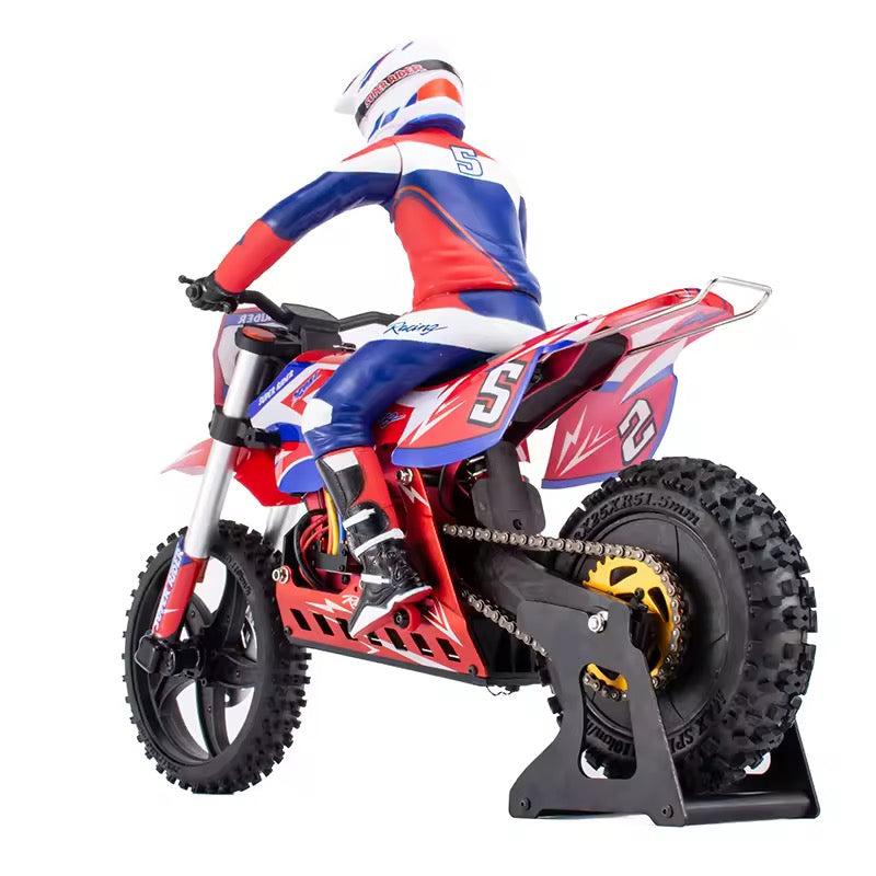 Rear view 1/4 Scale SkyRC SR5 RC Motocross Dirtbike Red