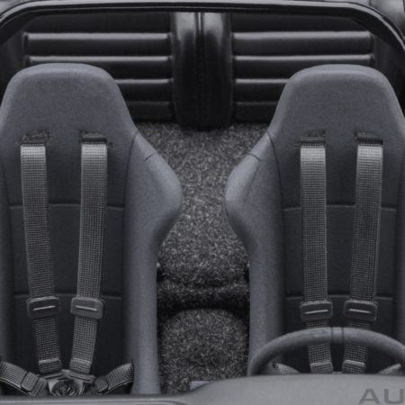 Interior view of AUTOart 1/18 scale Porsche 930 Turbo midnight black model