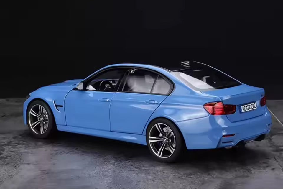 NOREV 1/18 2017 BMW M3 F80 Competition Pack Yas Marina Blue Model Scale Car (183255