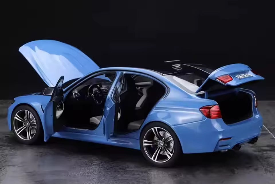 NOREV 1/18 2017 BMW M3 F80 Competition Pack Yas Marina Blue Model Scale Car (183255