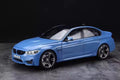 Norev 1:18 scale diecast BMW M3 F80 2015 in Yas Marina Blue metallic front angle
