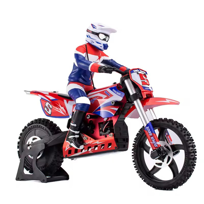 Side view 1/4 Scale SkyRC SR5 RC Motocross Dirtbike Red