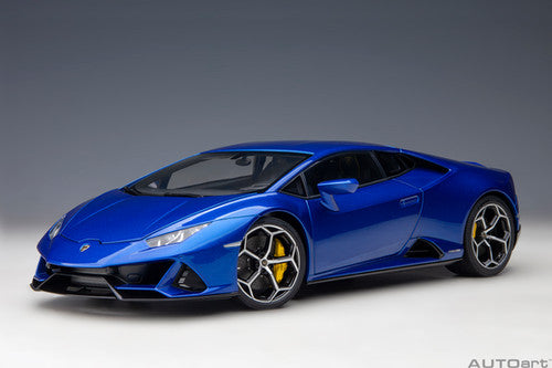 AUTOart 1:18 Lamborghini Huracan Evo in Blue Nethuns side profile