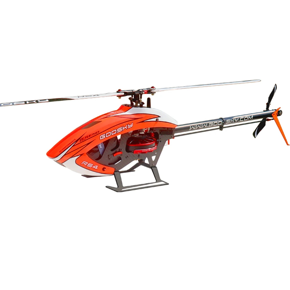 Orange Goosky RS4 Venom BNF RC Helicopter front view